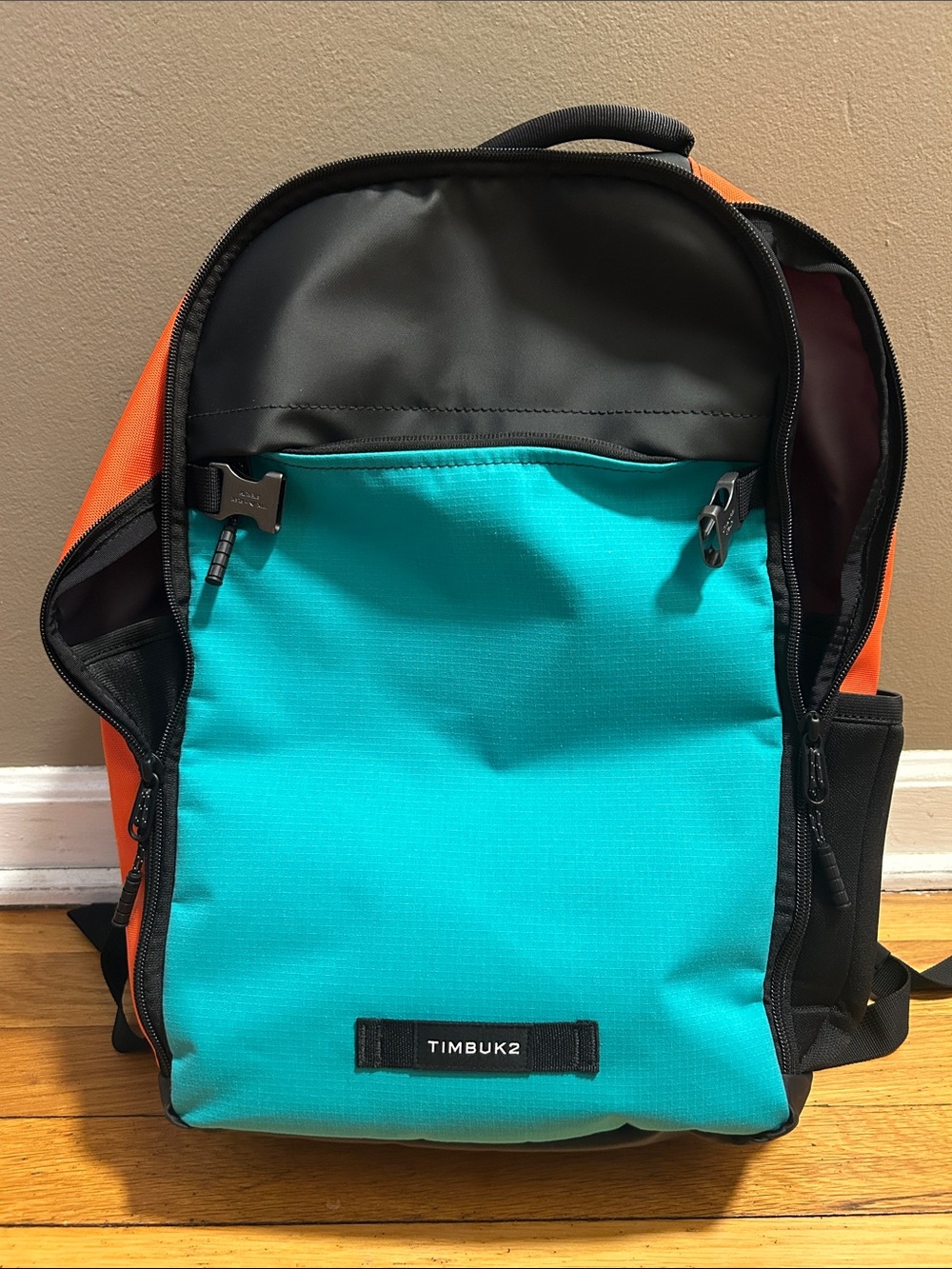 Timbuk2 Custom Teal, Orange and Black Division Laptop Backpack
